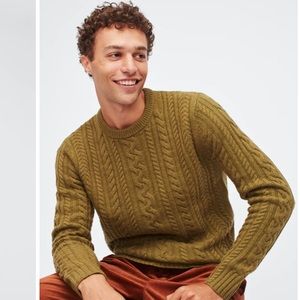 Merino Cable Crewneck Sweater